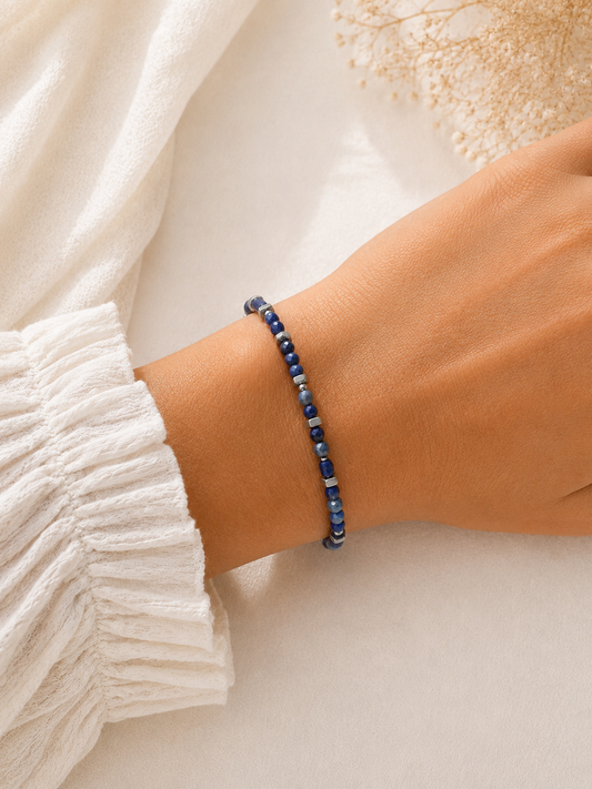 Bracelet Lapis Lazuli - Argenté