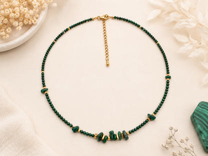 Collier Malachite doré
