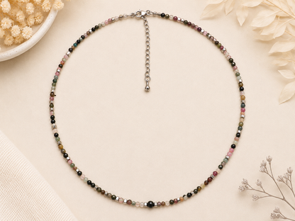Collier Tourmaline argenté