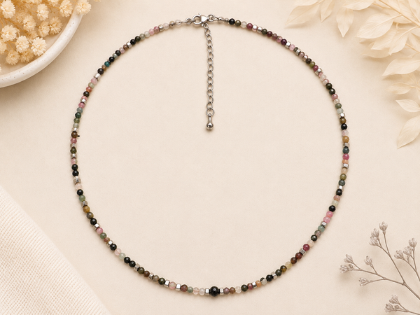 Collier Tourmaline argenté