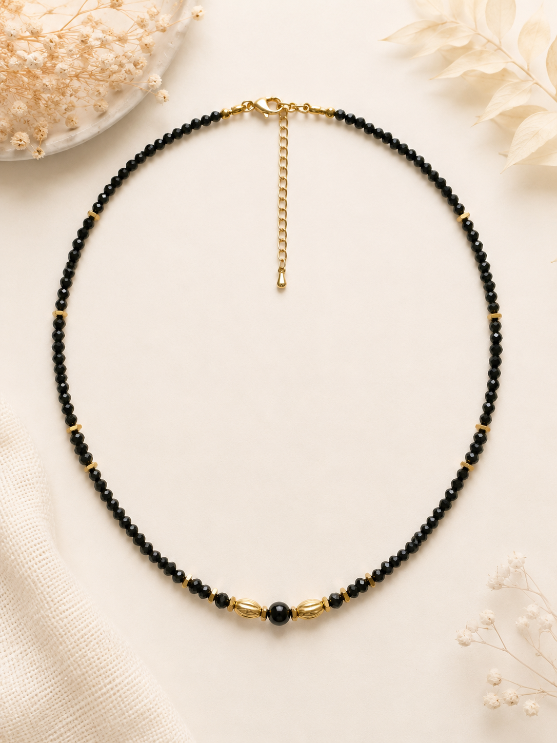 Collier création Spinelle - doré