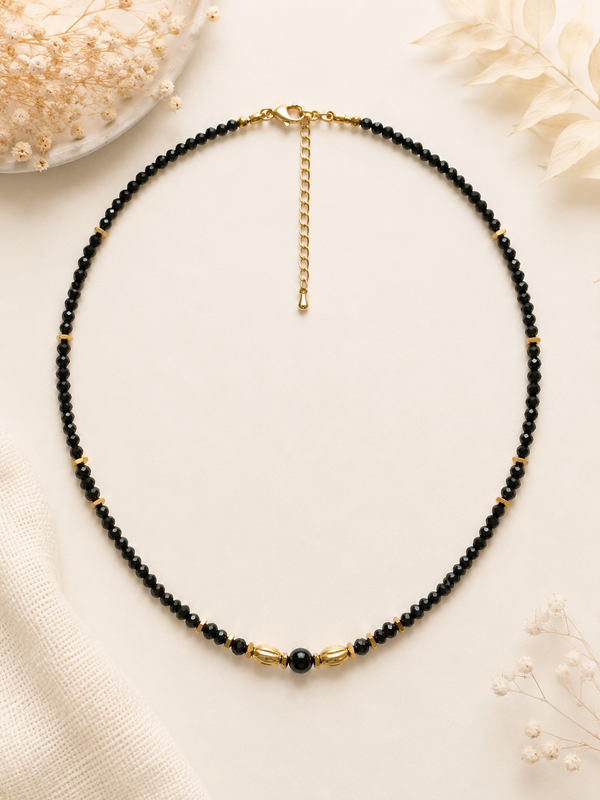 Collier création Spinelle - doré