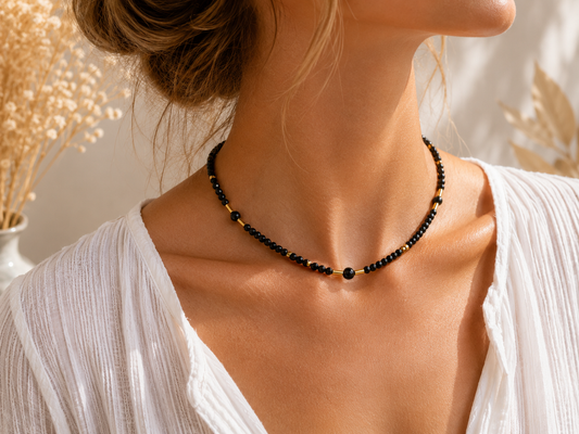 Collier création Spinelle - doré