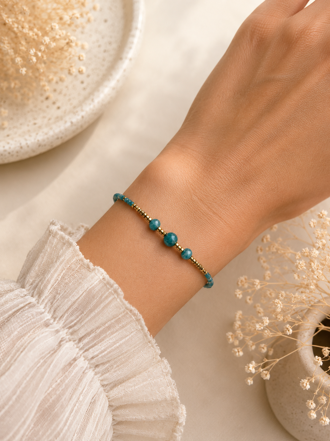 Bracelet en Apatite Naturelle – Inspiration, Motivation & Harmonie