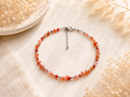 Bracelet Cornaline création argenté