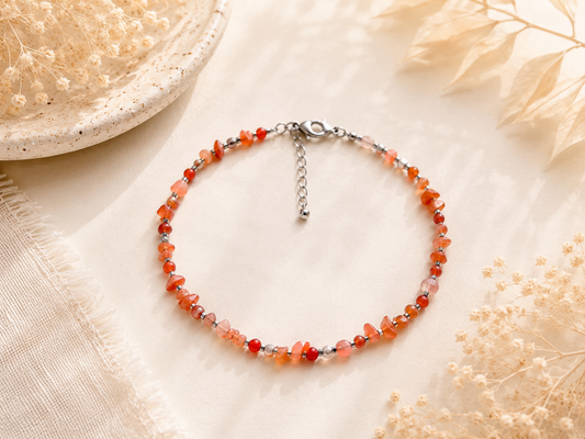 Bracelet Cornaline création argenté