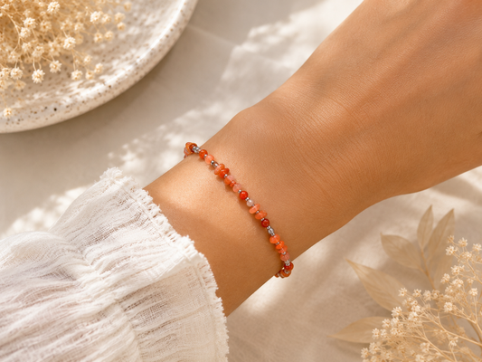Bracelet Cornaline création argenté