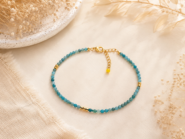 Bracelet création en apatite doré