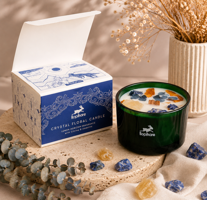 Lapis - Sodalite - Bougie Parfumée aux Pierres Naturelles