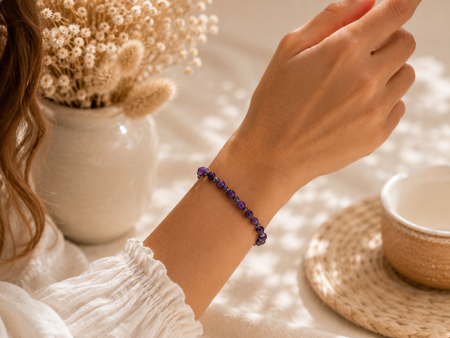 Bracelet Améthyste - Argenté