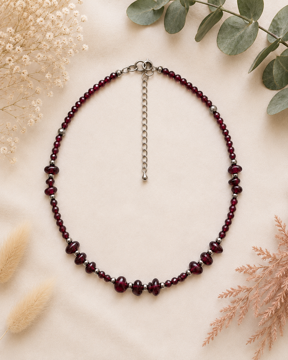 Bracelet Grenat Naturel – Confiance, Courage & Énergie