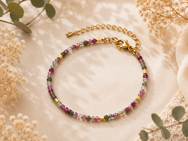 Bracelet création en tourmaline rose