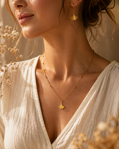 Collier Gingko Dorée