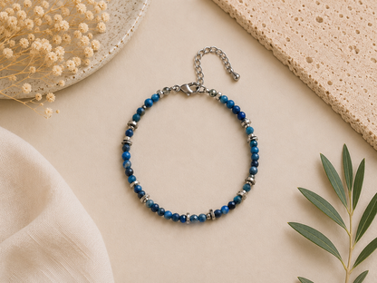 Bracelet Lapis Lazuli - Argenté