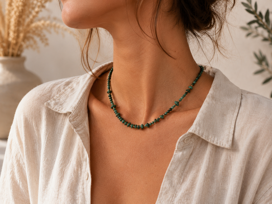 Collier Turquoise Africaine doré