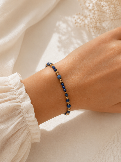 Bracelet Lapis Lazuli - Doré