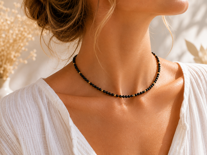 Collier création Spinelle - doré
