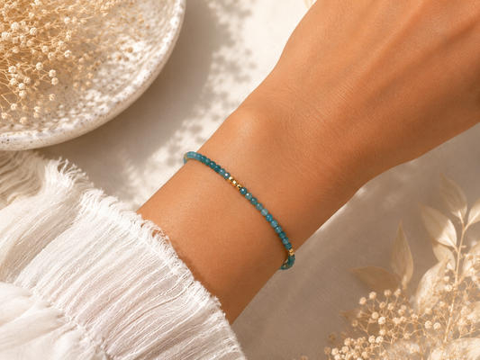 Bracelet création en apatite doré
