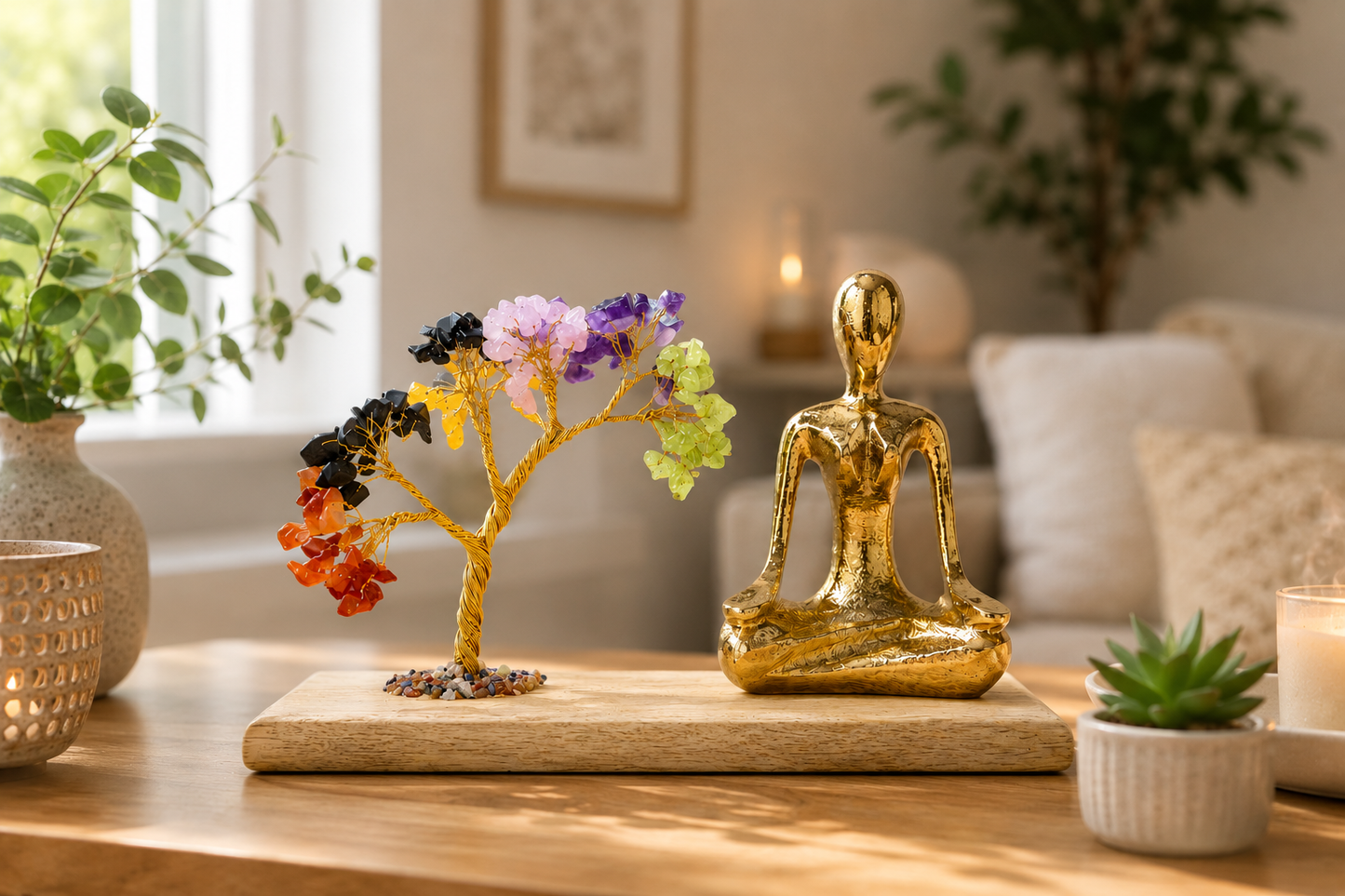 Jardin Zen 7 Chakras & Méditation – Arbre de Vie en Pierres Naturelles – Harmonie et Équilibre Énergétique