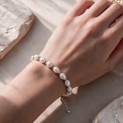 Bracelet en Perles de Culture d’Eau Douce Baroques – Élégance Intemporelle | Création Artisanale