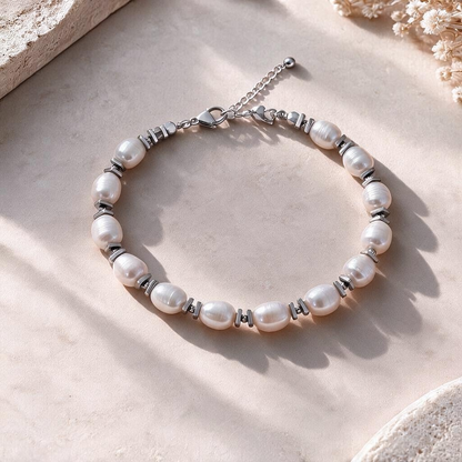 Bracelet en Perles de Culture d’Eau Douce Baroques – Élégance Intemporelle | Création Artisanale