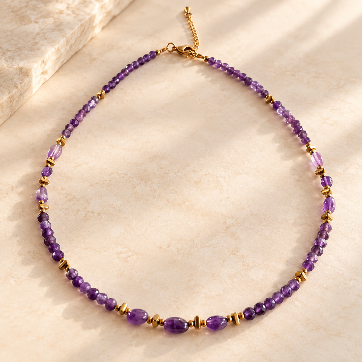 Collier Améthyste facettée