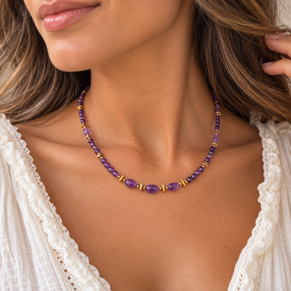 Collier Améthyste facettée