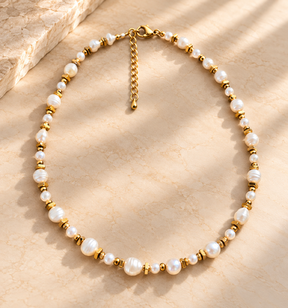 Collier en perles de culture d’eau douce naturelles