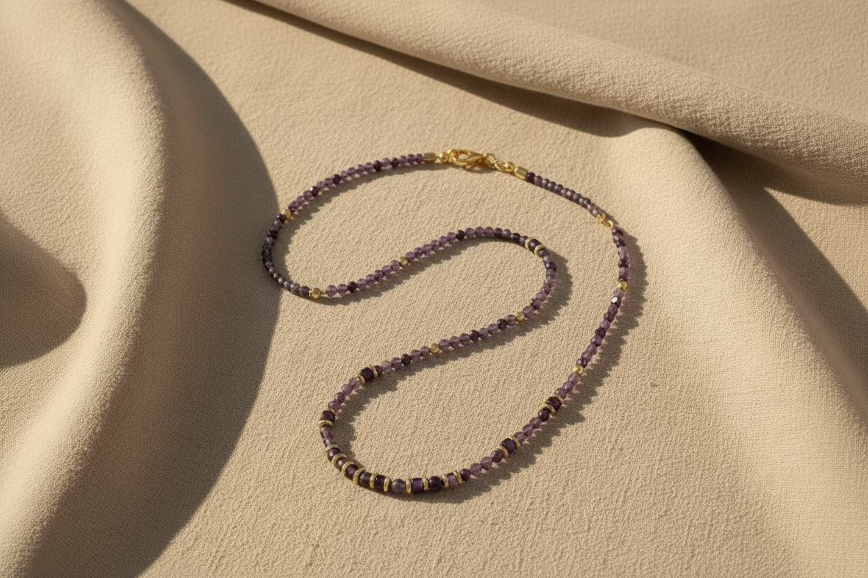 Collier Améthyste Dorée Hématite