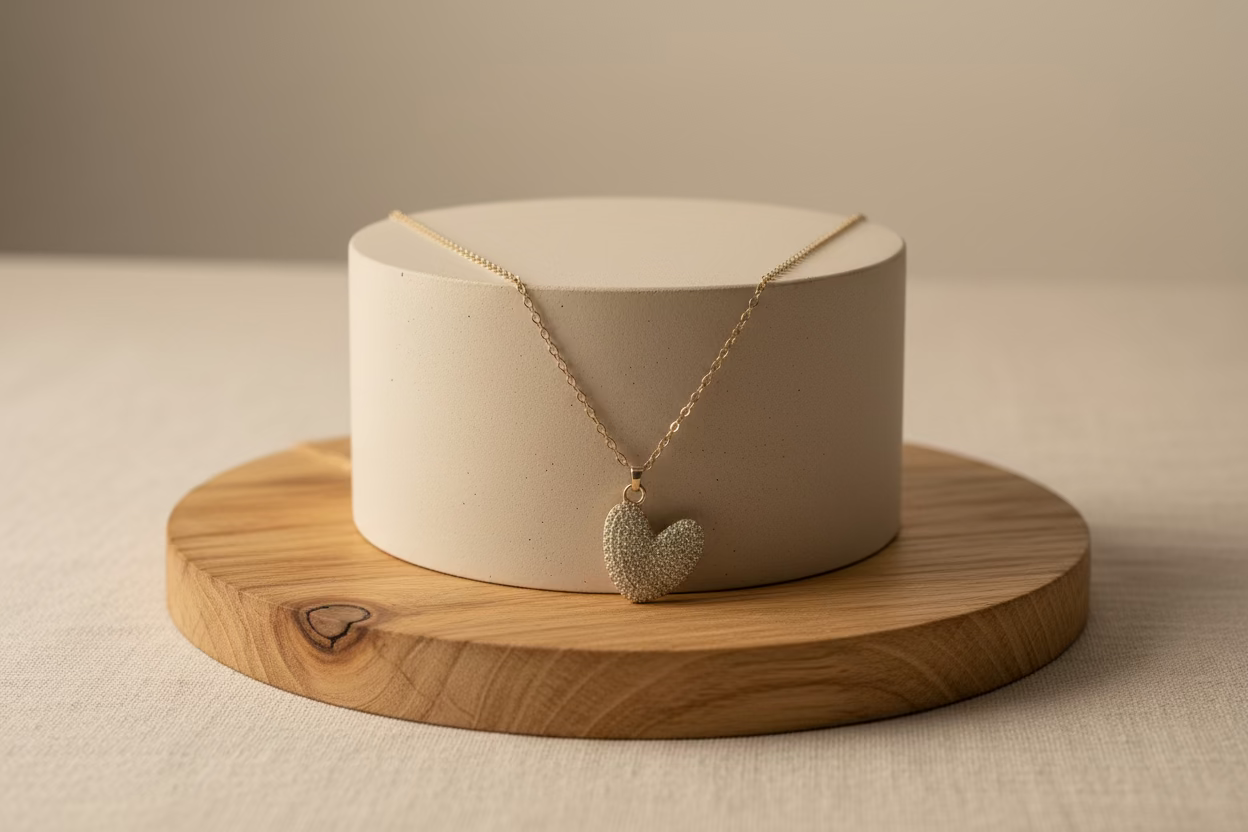 Collier Cœur Strass Brillant