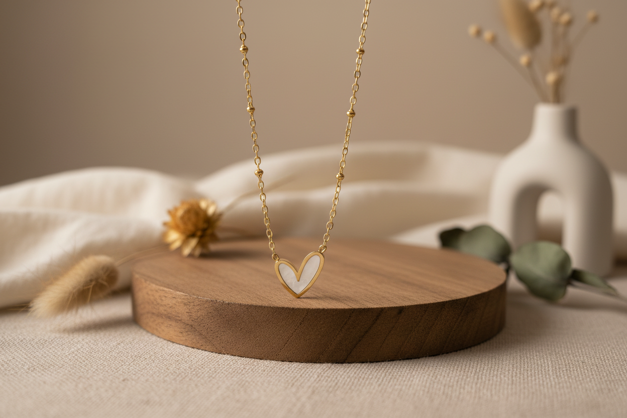 Collier Coeur Nacré