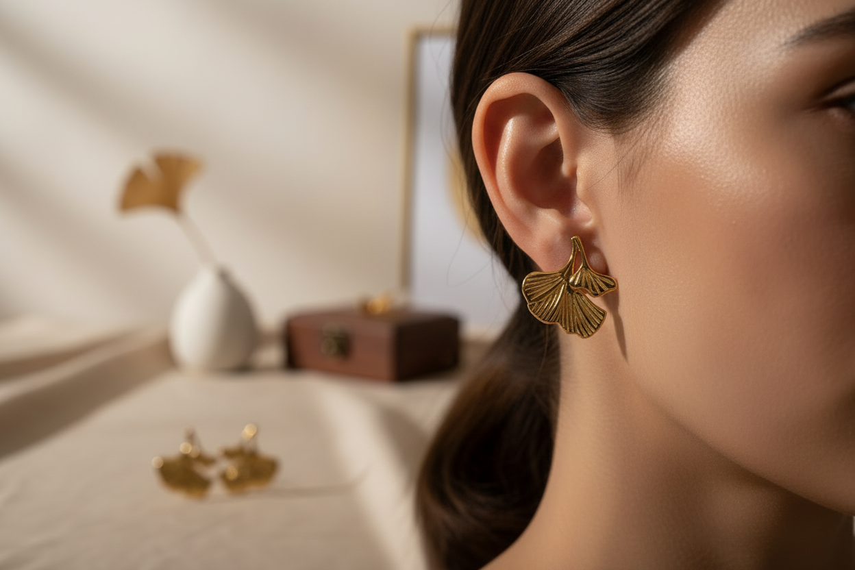Boucles d'oreilles Gingko
