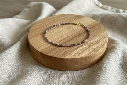 ✨ Collier en Rubis Saphir & Hématite – Élégance naturelle